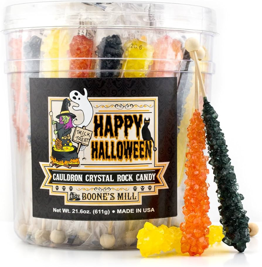 Boone's Mill | Holiday Themed Rock Crystal Candy Sticks | Halloween | 36 Count | Amazon (US)