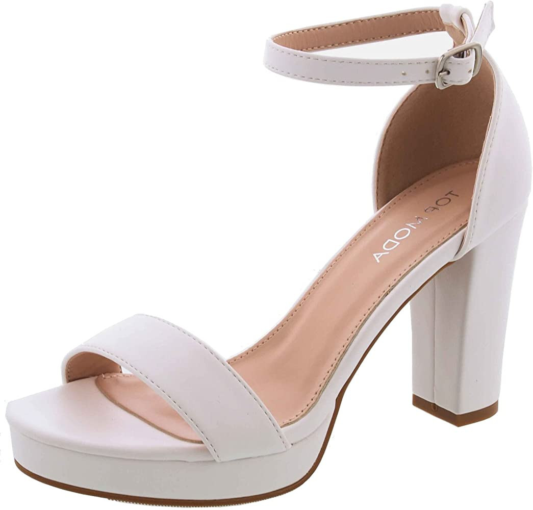 TOP Moda Platform High Heel Open Toe Dress Sandal Over the Toe Strap | Amazon (US)