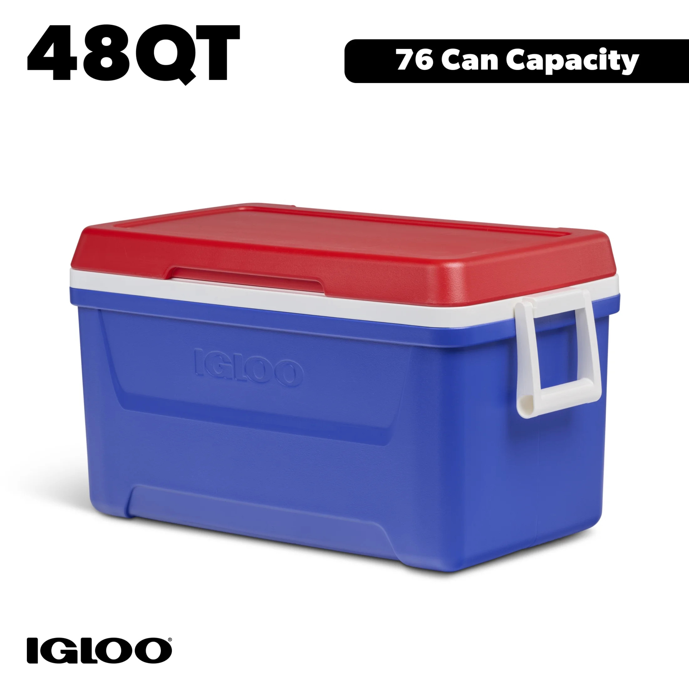 Igloo 48 QT Laguna Hard Sided Ice Chest Cooler, Blue Red and White | Walmart (US)