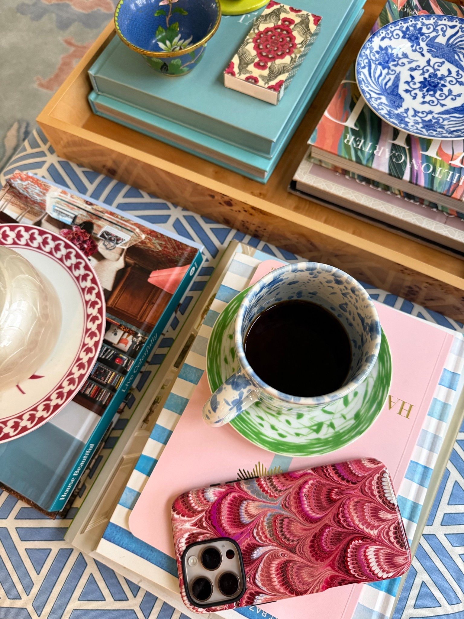 Colorful home decor 

Layered coffee table 

Lots of books 📚 filled with decorating inspo 

#LTKootd #LTKdayinmylife #LTKHome