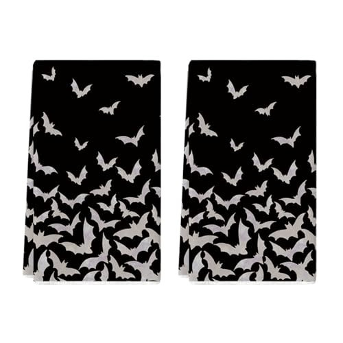 Artoid Mode Black Bats Halloween Kitchen Towels Dish Towels, 18x26 Inch Farmhouse Spooky Decoration Hand Towels Set of 2 | Amazon (US)