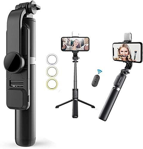 Selfie Stick & Phone Tripod,MQOUNY Portable Selfie Fill Light,Portable All-in-One Professional Tr... | Amazon (US)