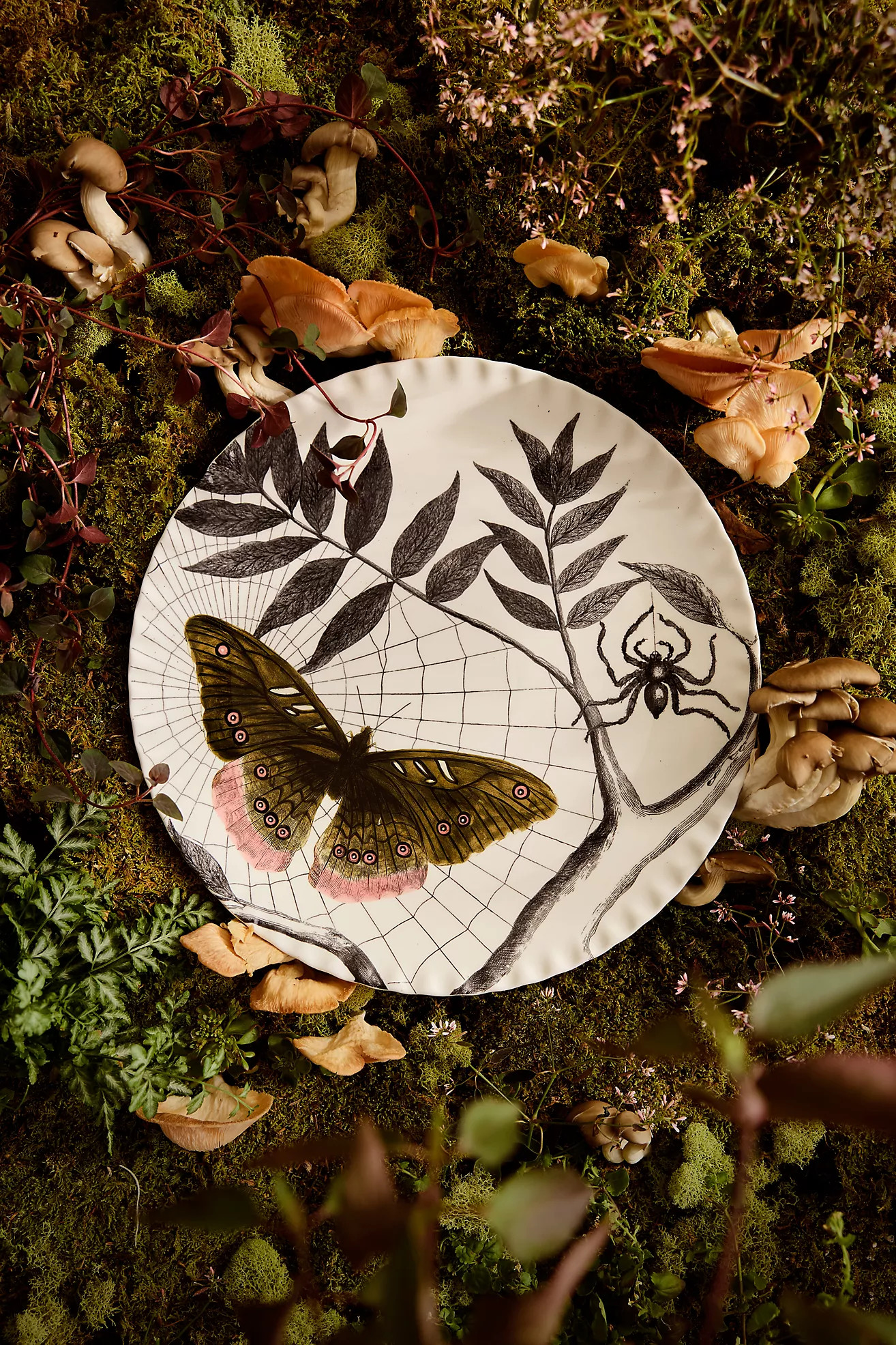 Terrain Halloween Moth Pinch Rim Serving Platter | Anthropologie (US)