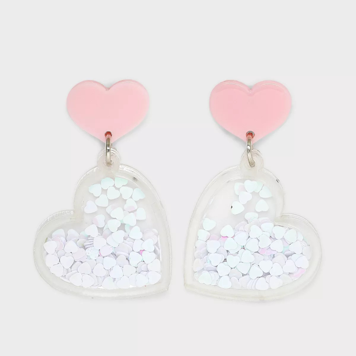 Heart Drop Earrings - Light Pink | Target