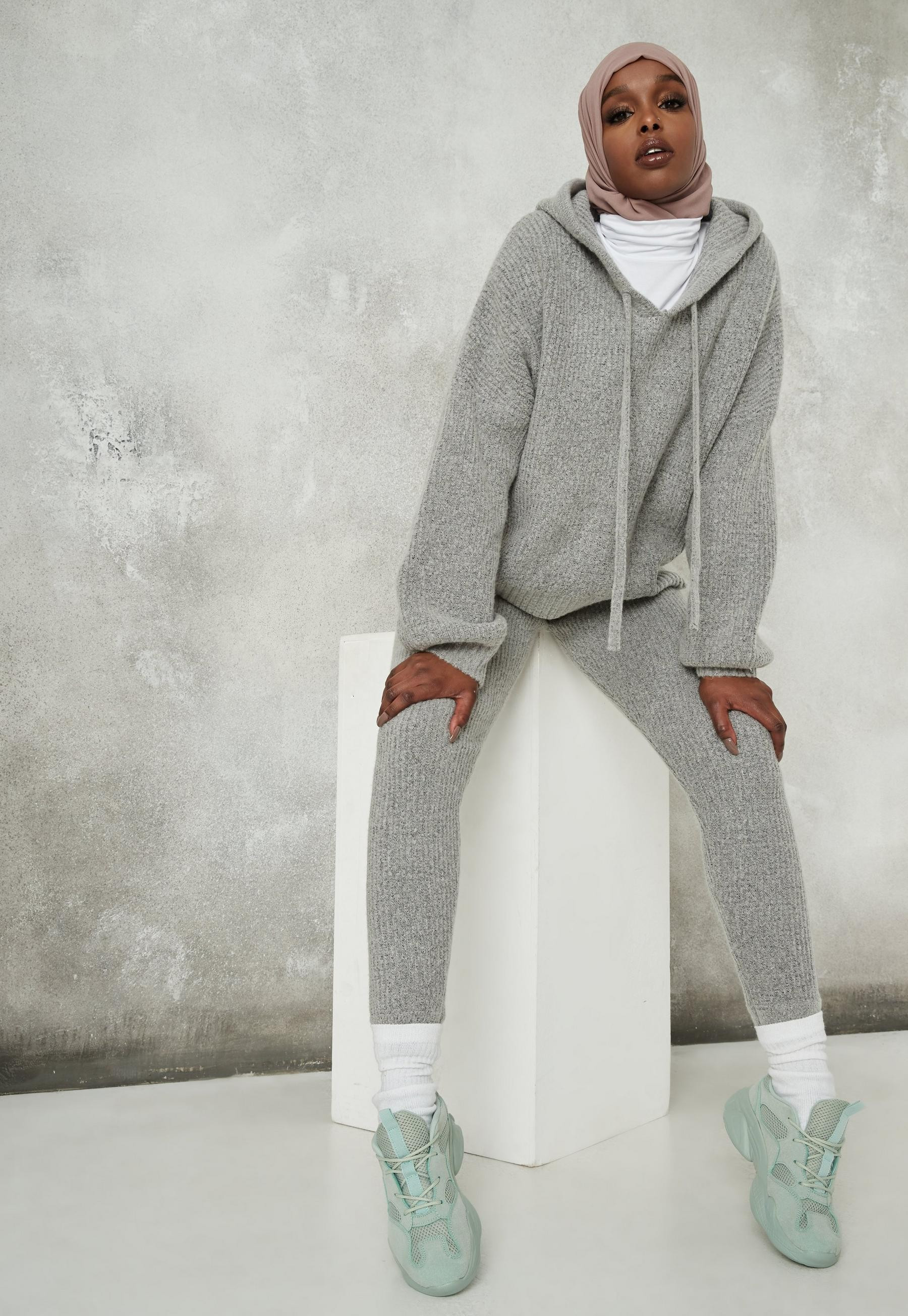 Premium Gray Co Ord Knitted Joggers | Missguided (US & CA)