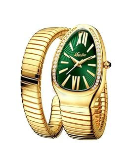 DAXIAOYU Classic Snake Shape Watch for Women Gold Silver Scaleable Bracelet Womens Watches Bling ... | Amazon (US)