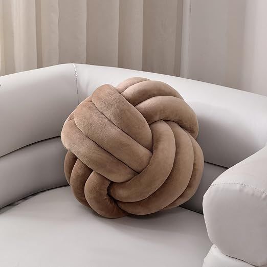 ZAKUN Knot Pillow Ball, Soft Round Throw Pillow Cushion Home Decorative Ball Pillows, Handmade Pl... | Amazon (US)