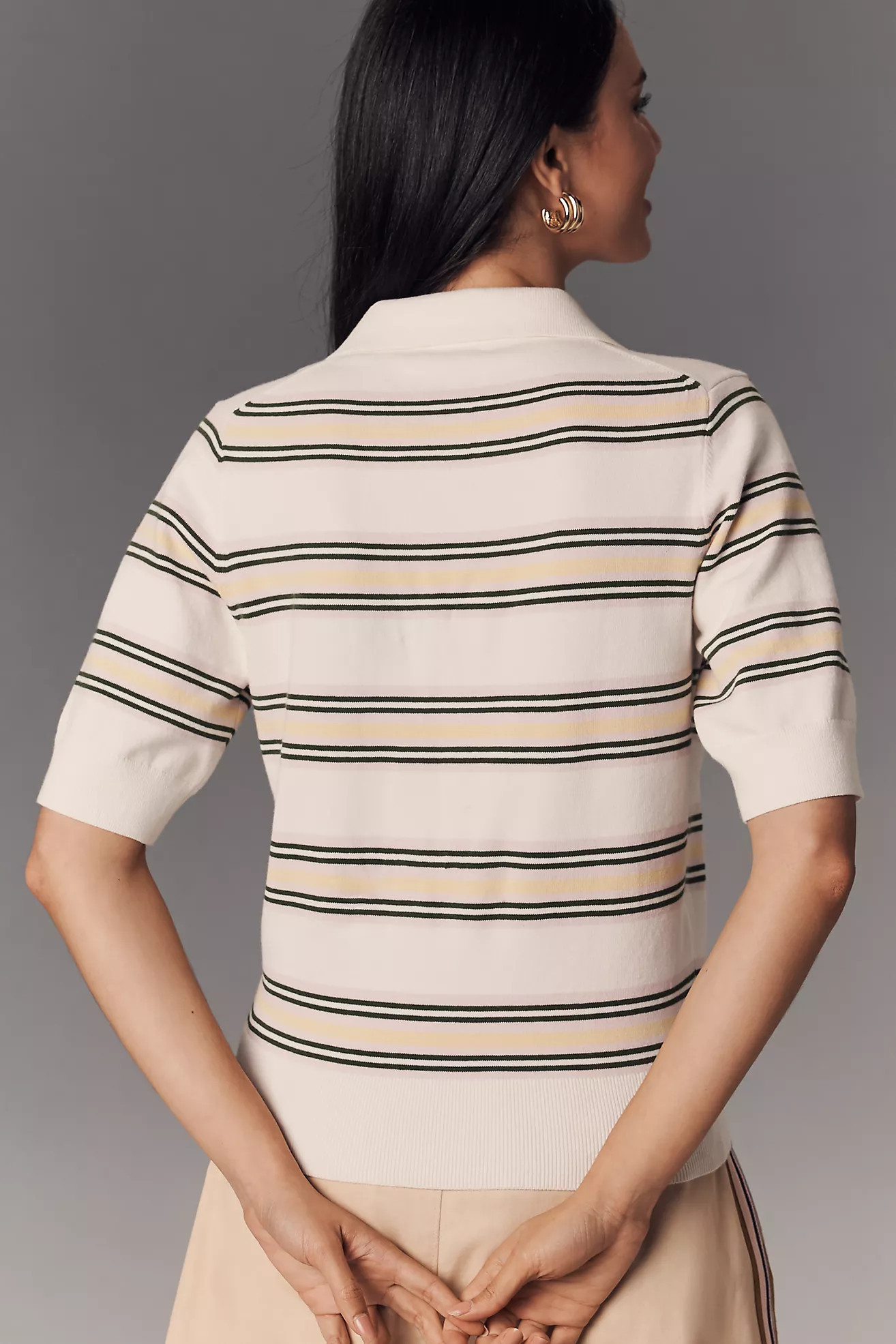 Reformation Campbell Short-Sleeve Polo Sweater Top | Anthropologie (US)