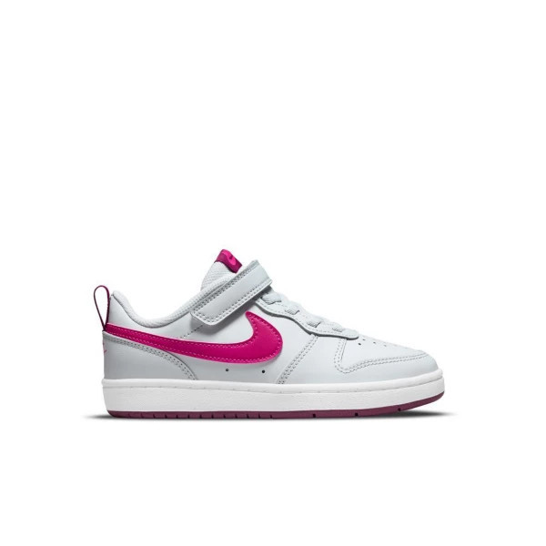 Kids' Nike Court Borough Low Sneakers Little 1 Regular Pure Platinum/Pink Prime-Sangria | Scheels