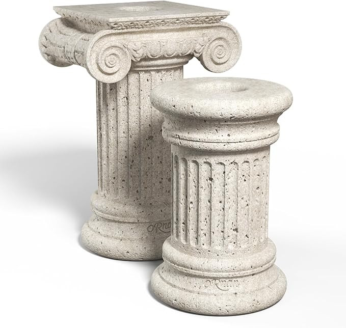 Roman Column Candle Holders True Natural Reclaimed Stone, Set of 2 Premium Reclaimed Stone Candle... | Amazon (US)