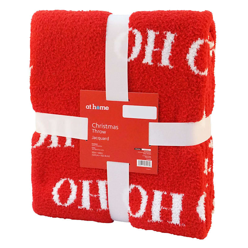 Red Ho Ho Ho Cozy Knit Throw Blanket, 50x60 | At Home