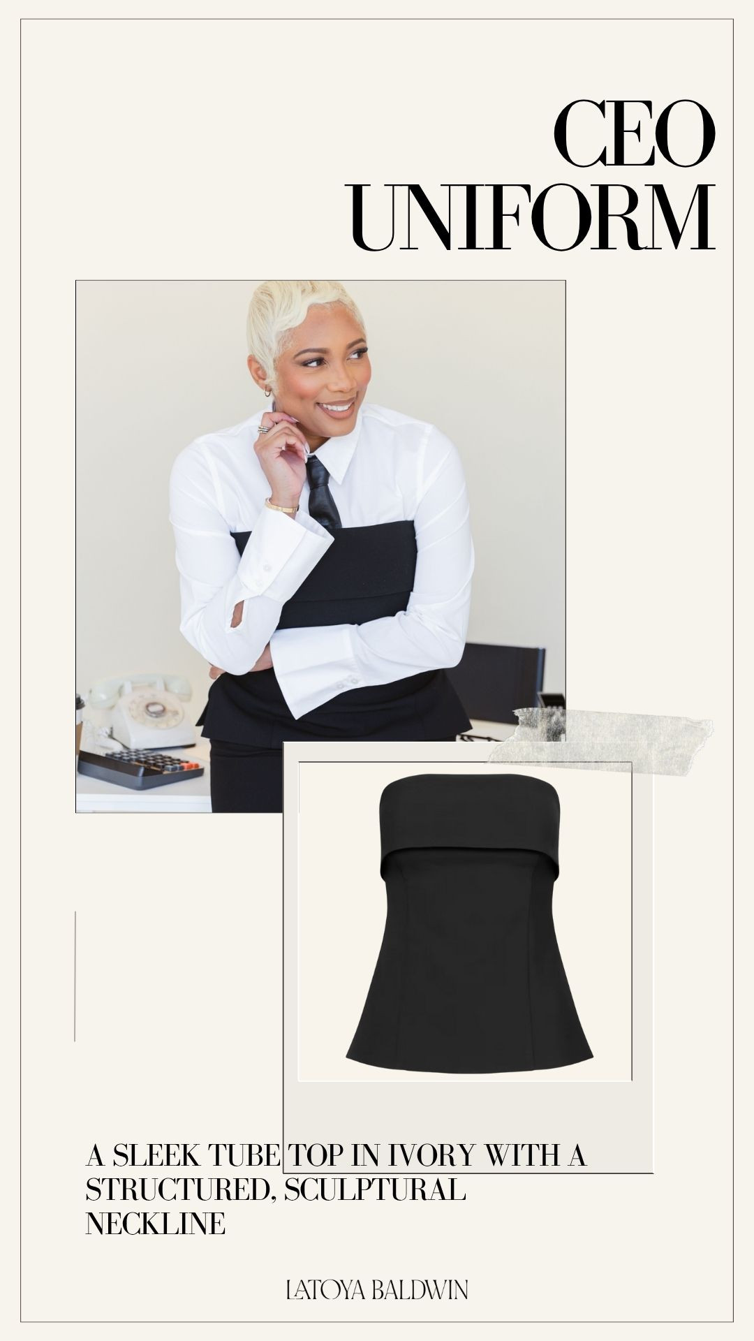 The black tube top I didn't expect to wear this much, sleek silhouette, sculptural neckline, and it somehow makes every blazer look better.
#ceouniform #tubetop #corporatestyle #corporateoutfit #aritzia 

 #LTKStyleTip 

#LTKWorkwear