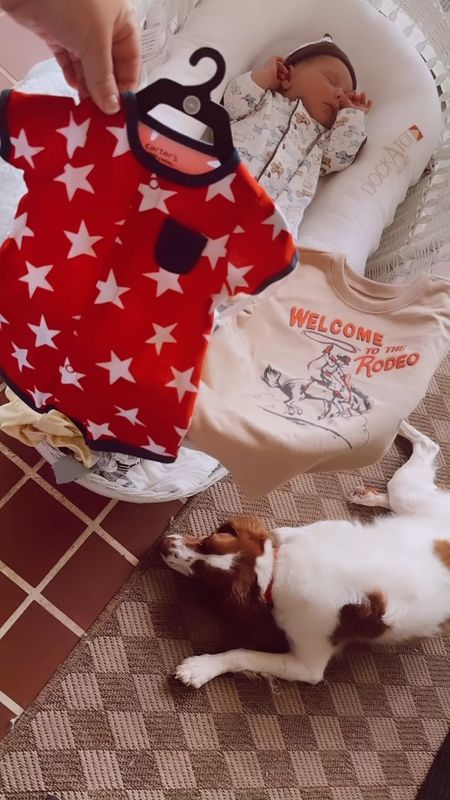 And the boys went on a little “errands run” 🛍️ for mama this morning - and @wesmabry came back with the cutest little outfits for both boys!! 🥹🩵 linked this cutie American flag 🇺🇸 outfit (for baby Levi Rhett 👶🏼) and this adorable “welcome to the rodeo” 🤠 shirt 👕 (for Judson 🥰) for y’all below 👇🏽 

#LTKKids #LTKBaby #LTKFamily