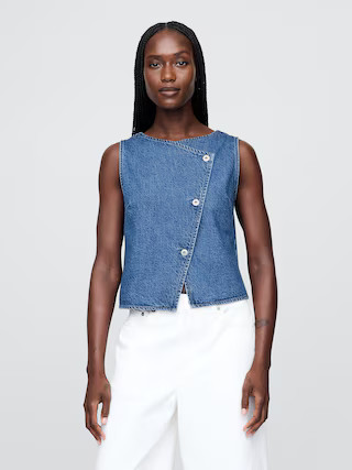Denim Asymmetrical Vest | Gap (US)