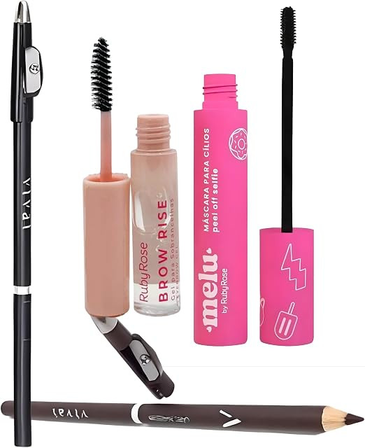 Kit Maquiagem para Olhos, Máscara de Cílios Melu, Máscara de Sobrancelhas Brow Rise, 2 Lápis ... | Amazon (BR)