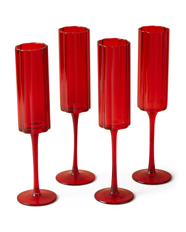 4pk Flower Coupe Glasses | TJ Maxx