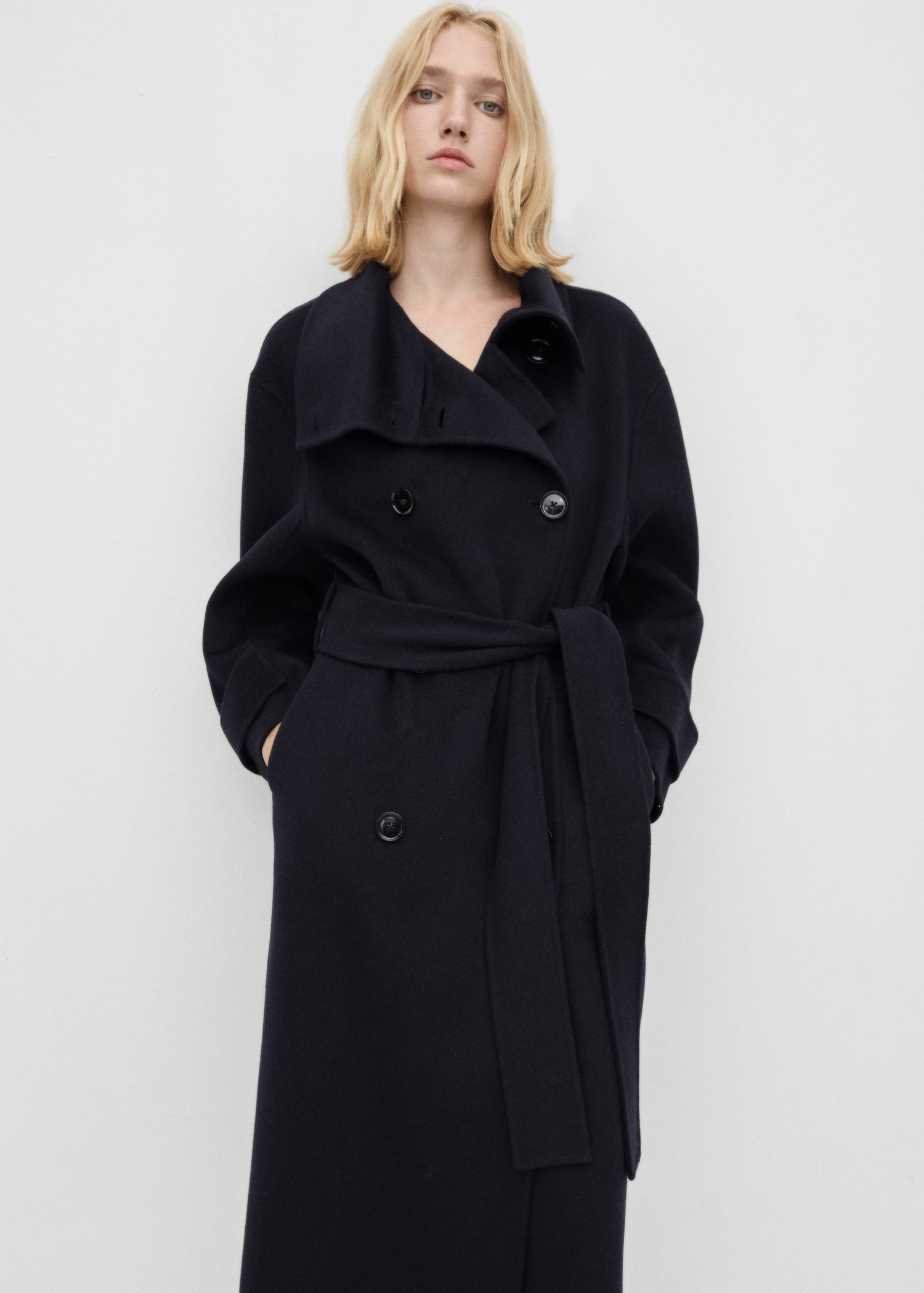 Double-breasted wool coat | MANGO (UK)