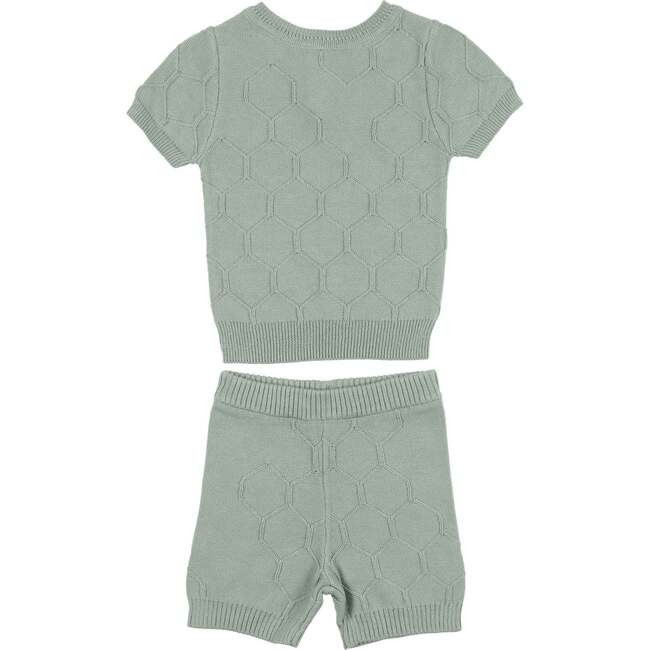 Maniere | Boys Honeycomb Knit 2-Piece Top & Short Set, (Sage Green, Size 4Y) | Maisonette | Maisonette