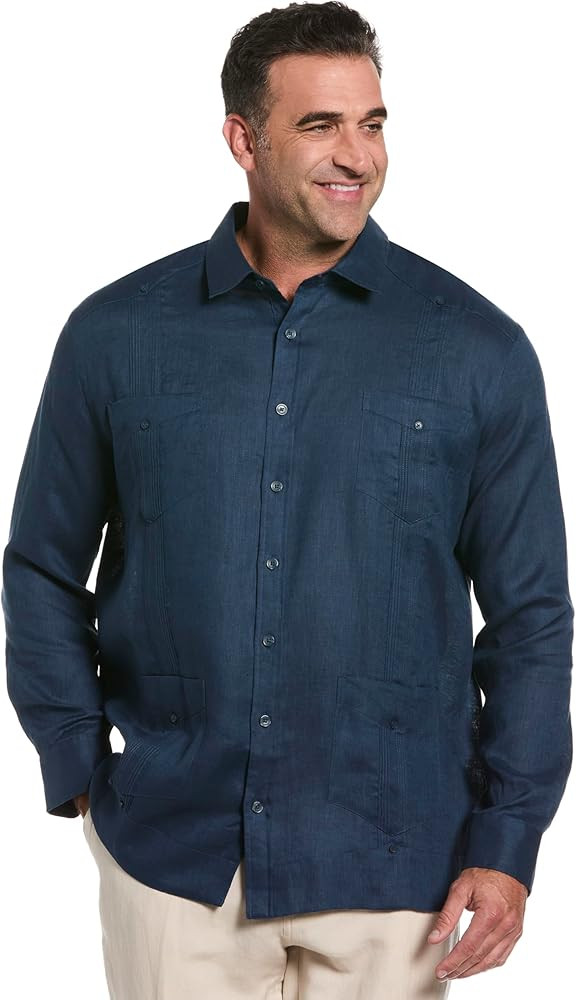 Cubavera Men's 100% Linen Four-Pocket Long Sleeve Guayabera Shirt, Pintuck Detail, Relaxed Fit (A... | Amazon (US)