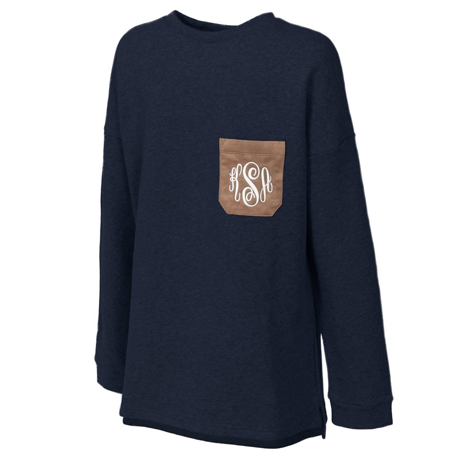 Monogrammed Preppy Patch Sweatshirt Tunic | Marleylilly