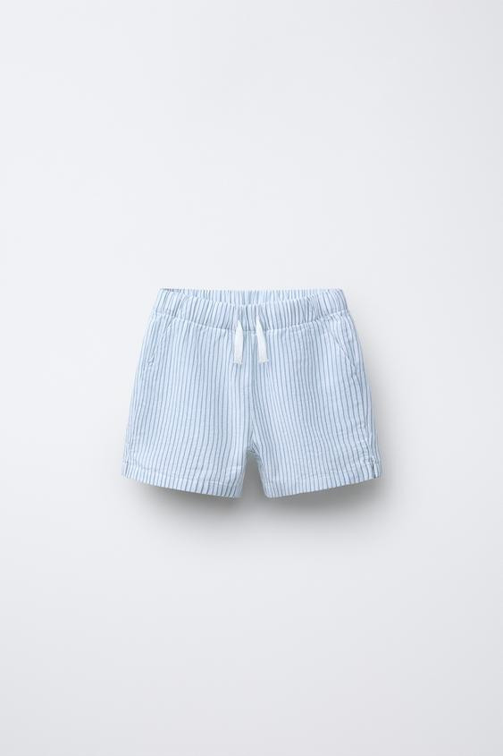 TEXTURED STRIPED SHORTS | Zara US