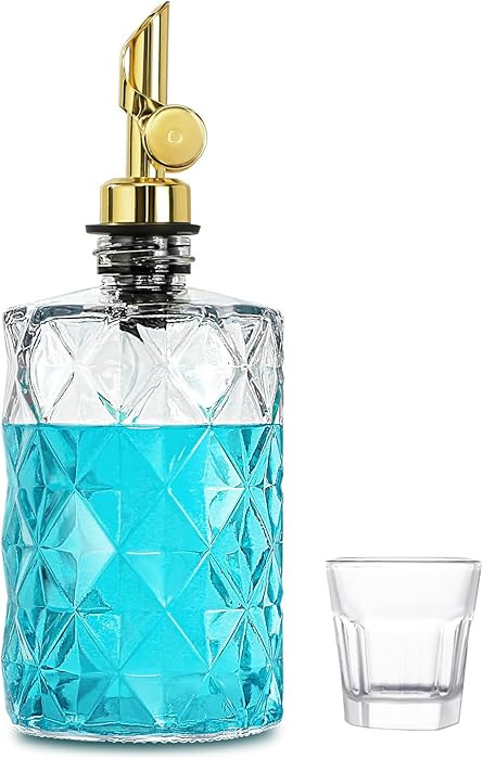 Mouthwash Dispenser for Bathroom, Luxury Diamond Glass Mouth Wash Container, 1 Pack Glass Mouthwa... | Amazon (US)