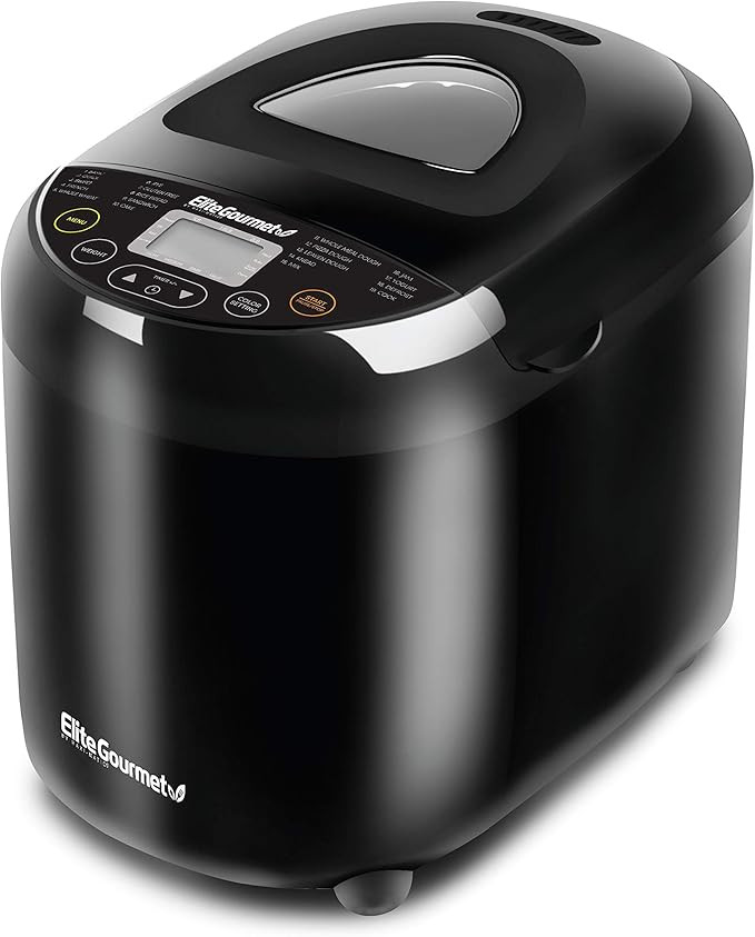 Elite Gourmet EBM8103B Programmable Bread Maker Machine 3 Loaf Sizes, 19 Menu Functions Gluten Fr... | Amazon (US)