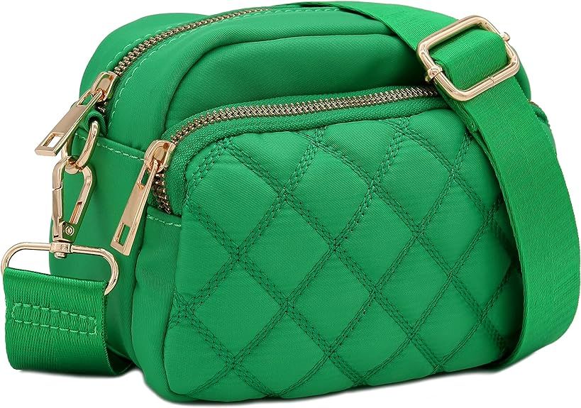 FashionPuzzle Quilted Nylon Crossbody Bag with Wide Strap | Amazon (US)