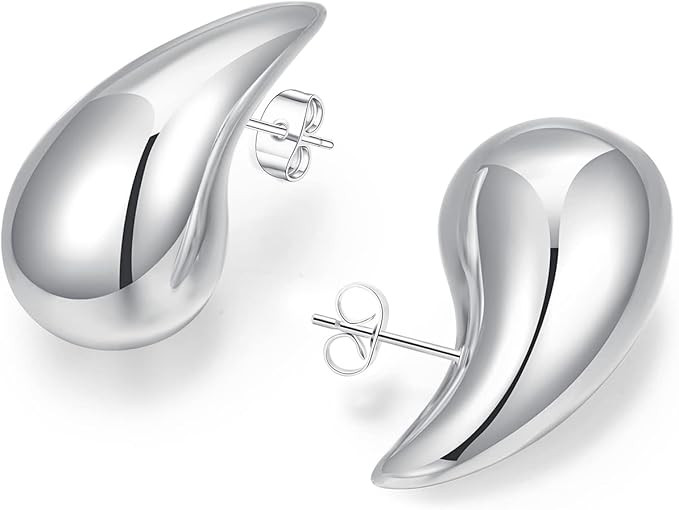 Tear Drop Earrings Dupes For Women, 14k Gold Plated Hollow Chunky Hoop Hypoallergenic Waterdrop F... | Amazon (US)