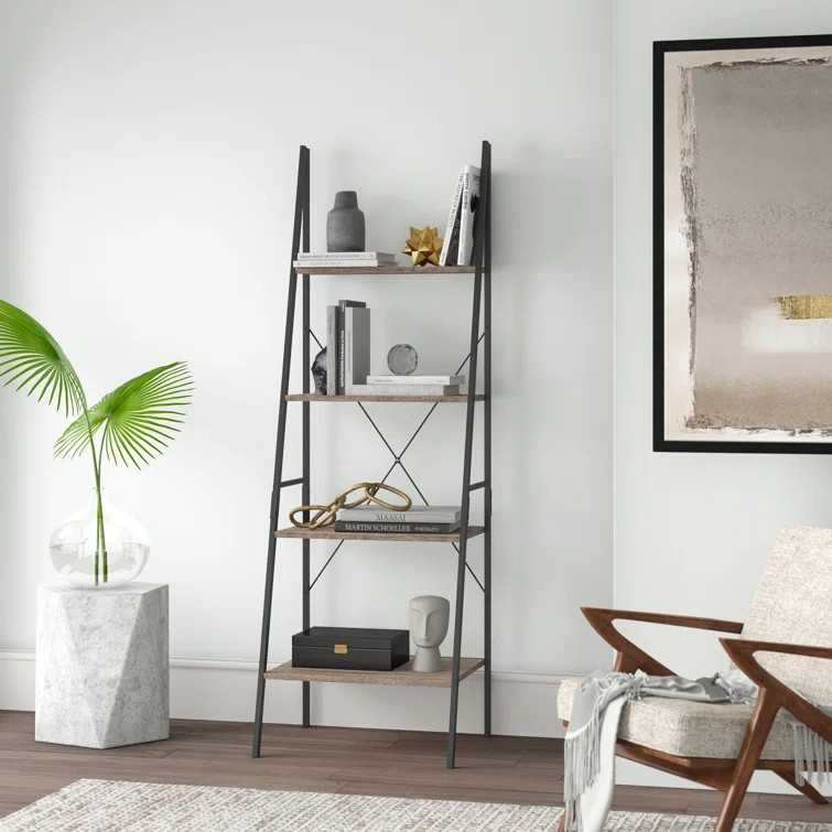 Larkie 70.87'' H x 23.62'' W Steel Ladder Bookcase | Wayfair North America