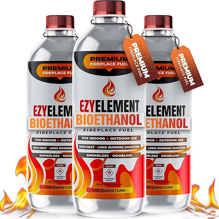 Premium Bioethanol Fireplace Fuel 3x1 Liter - Clean Burning, Odorless, and Smokeless Bioethanol F... | Amazon (US)