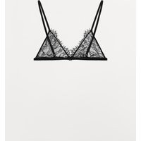 Zara - Lace Triangle Bra - Black - Xl - Woman | Zara US