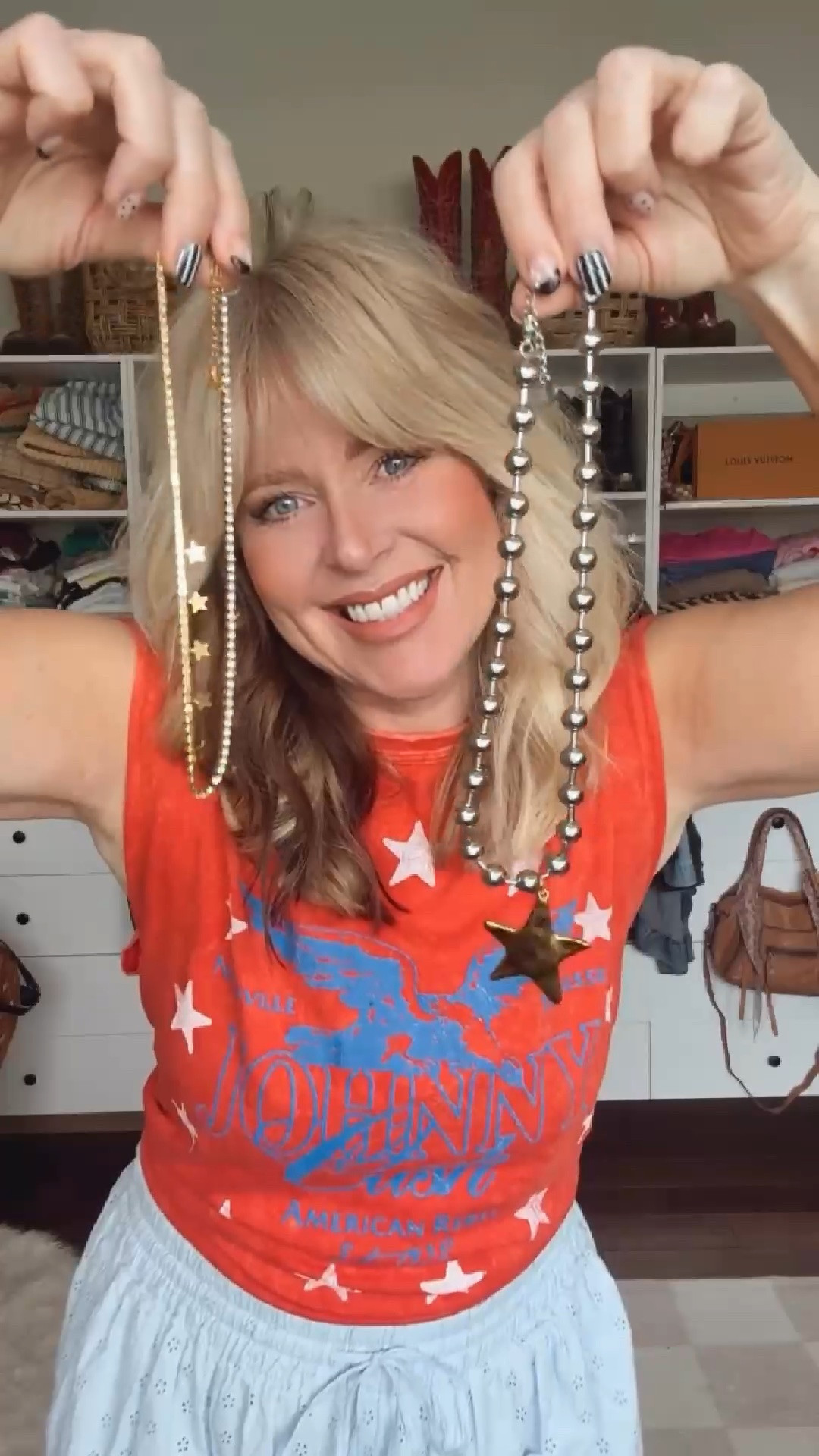 Walmart eyelet pants styled! I’m in a medium and they are so cute and selling out! 
This muscle tank is a size smalll 
⭐️Necklaces are @shopbeljoy save with code MANDIE
My bag is @vintagebohobags

#LTKootd #LTKgrwm #LTKOver40