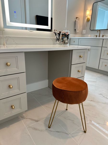 Cute vanity stool. To be honest it could be a bit bigger but works well for now. Would be perfect if you had a tight space or for a teen. Love the color. Comes in multiple other colors  