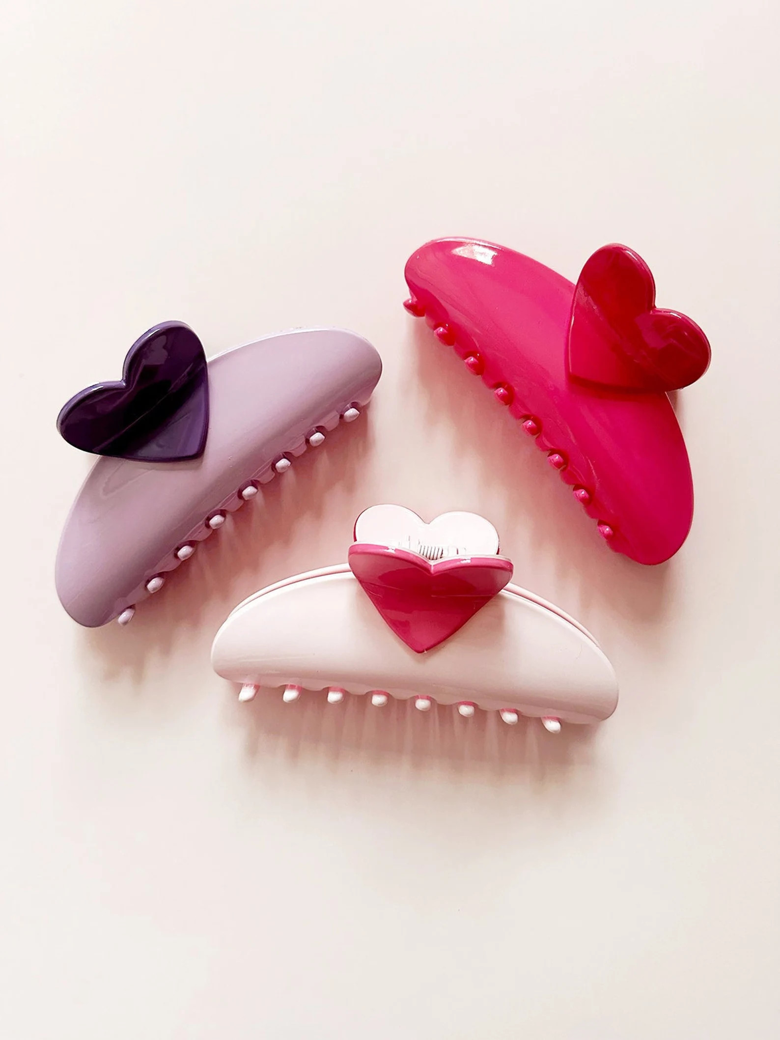 Large Two Toned Heart Hair Claw Women's Girl's Trendy Fashion Hair Accessories 3 Colors Available... | Etsy (US)