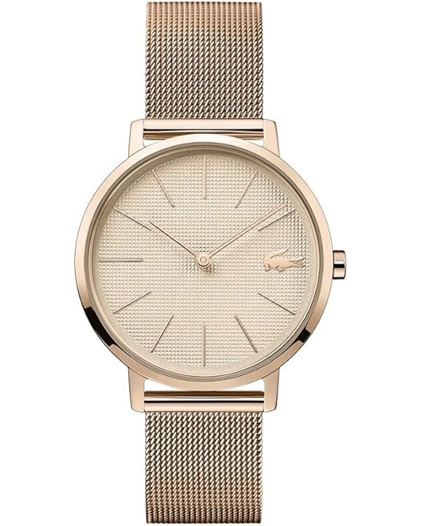 Lacoste Women's Moon Ultra Slim Quartz IP and Mesh Bracelet Casual Watch, Rose Gold, 2001080 | Amazon (US)