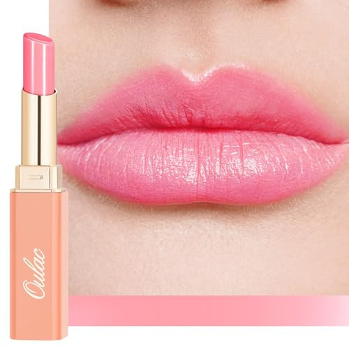 Oulac Shine Pink Lipstick for Women, 2 in 1 Glossy Light Pink Tinted Lip Balm, Hydrating Lipstick for Dry Lips, Moisture Shine Juicy Finish Vegan 2.2g/0.07oz (26) | Amazon (US)