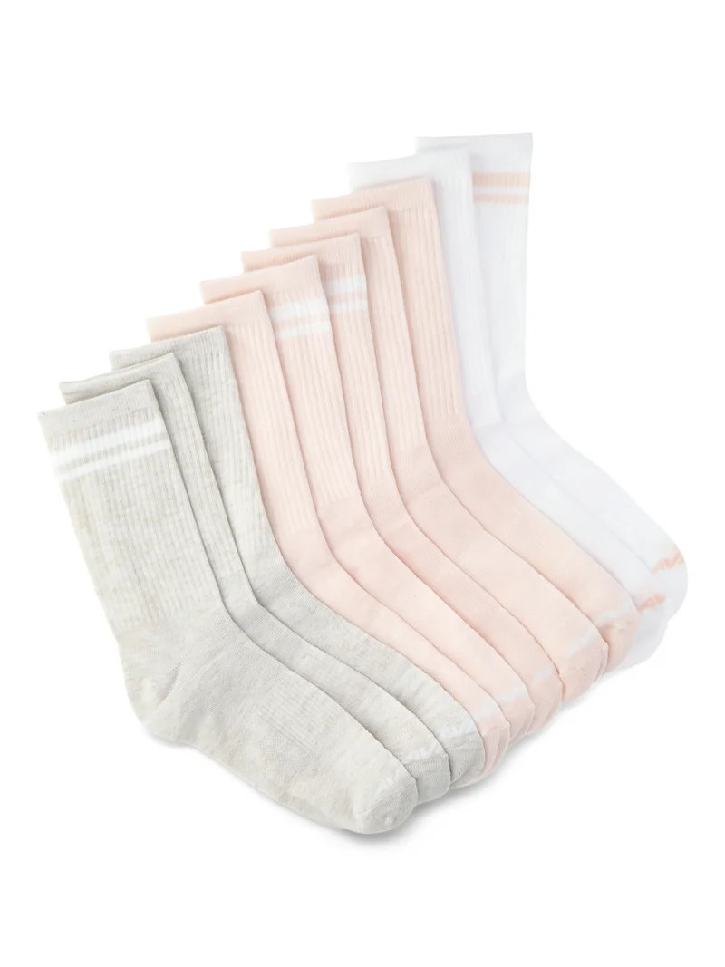 Avia Women's Performance Lightweight Crew Socks, Stocking Stuffers, 10-pack | Walmart (US)