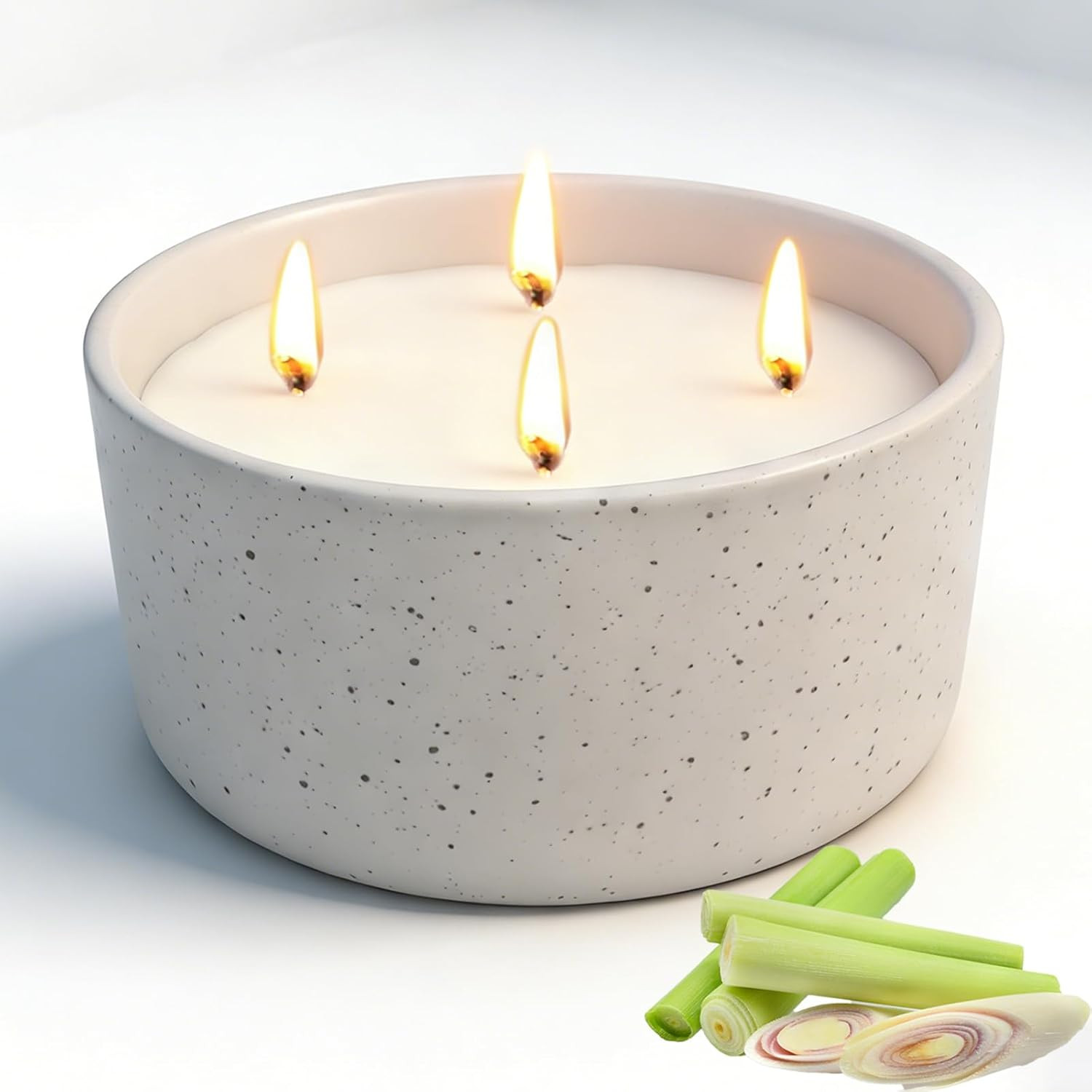 Citronella Candles Outdoor for Patio, 22oz Large 4-Wick Natural Soy Wax Candle, 100-Hour Long Lasting Citronella Oil Candle in Decorative Ceramic Jar for Backyard, Garden, Deck, Summer Nights | Amazon (US)