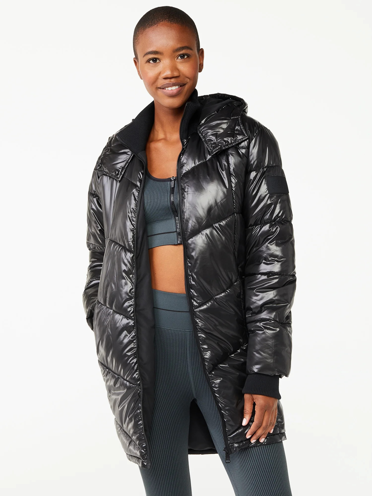 Love & Sports Women's Cocoon Long Length Puffer Jacket - Walmart.com | Walmart (US)