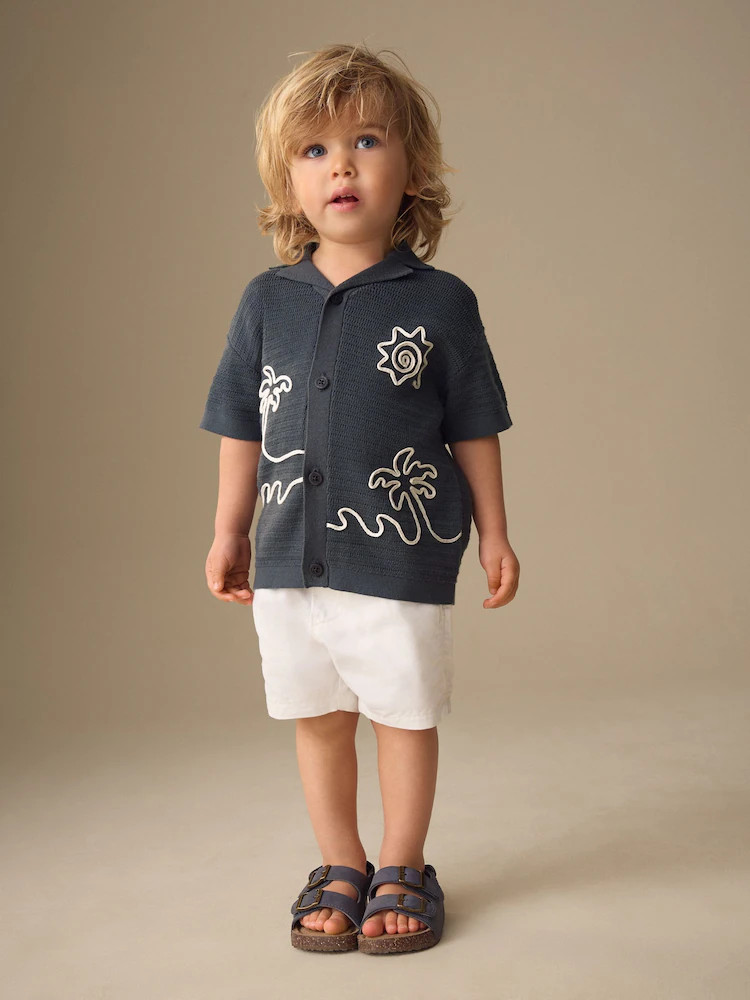 Charcoal Grey Knitted Cornelli Polo Shirt (3mths-7yrs) | Next US