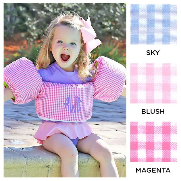 Gingham Seersucker Puddle Jumper Cover | Classic Whimsy