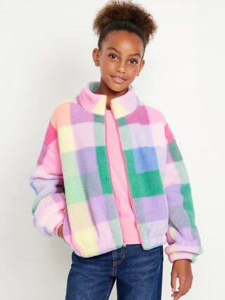 Printed Mock-Neck Sherpa Full-Zip Jacket for Girls | Old Navy (US)