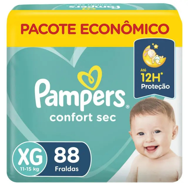 Fralda Pampers Confort Sec XG 88 unidades | DrogaRaia (BR)