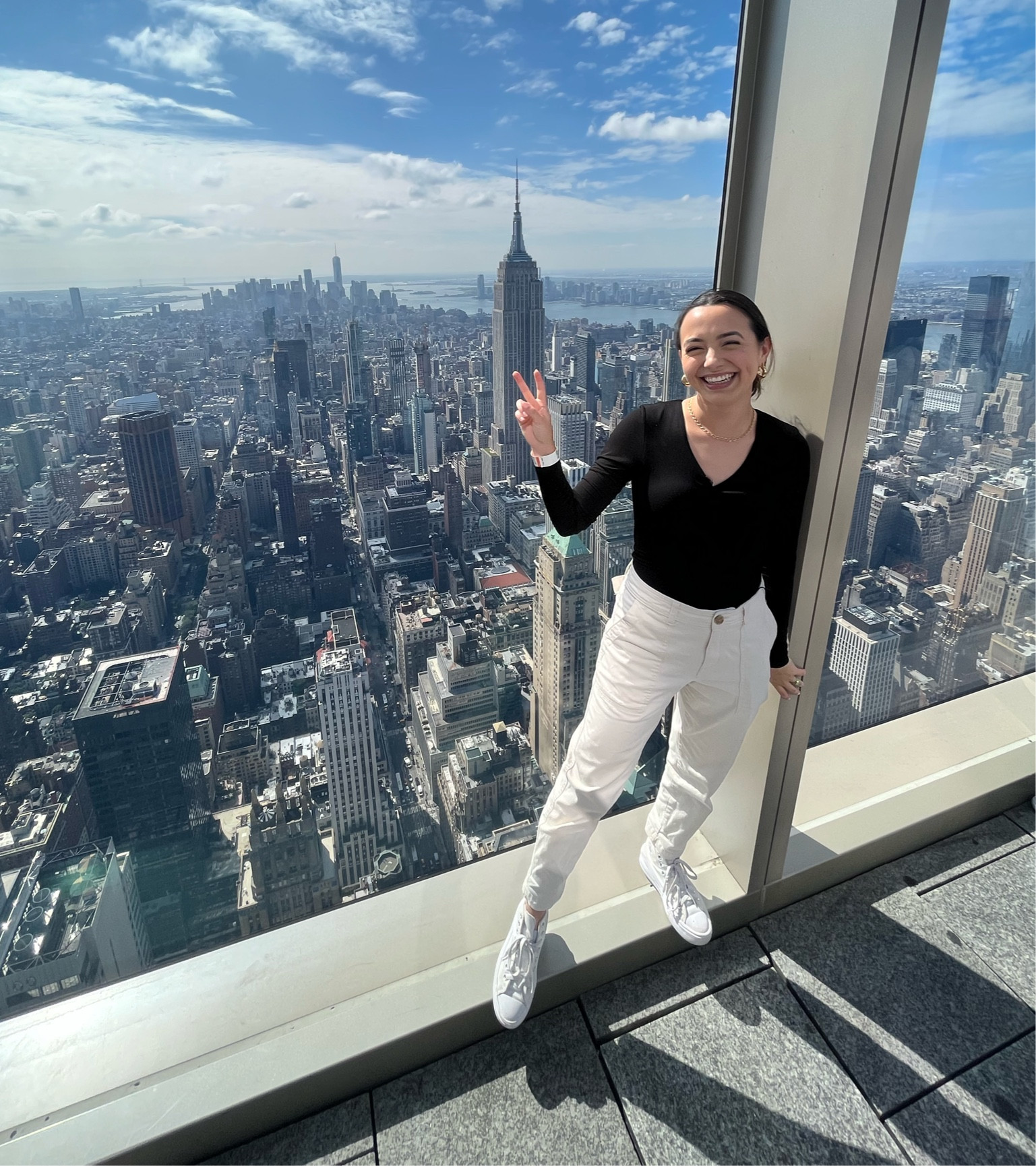 The last thing I want to do when I’m traveling, is wear an uncomfortable outfit! 😩 In NYC EVERYONE is dressed so fashionable and sleek! I had to make sure I wore something that I felt good in but also something I could walk 16,000 steps in! I loved the flexibility of this outfit! Comfy, looks put together, only 4 things, jewelry, top, pants, and converse! I loved every photo I took in this outfit! 

#LTKstyletip #LTKbeauty #LTKtravel