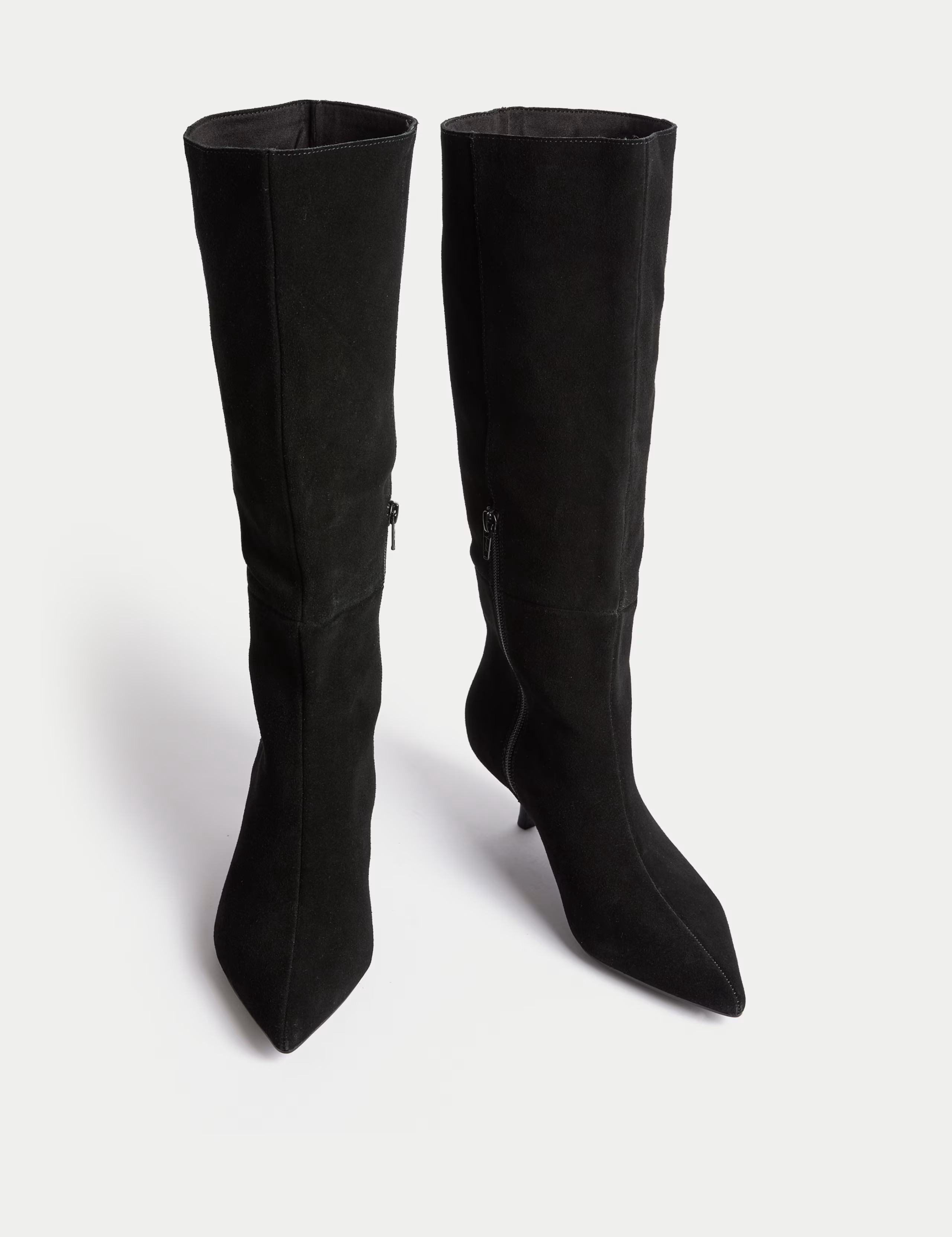 Suede Kitten Heel Pointed Knee High Boots | Marks & Spencer (UK)