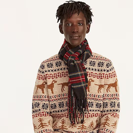 Wool scarf in holiday plaid | J.Crew US