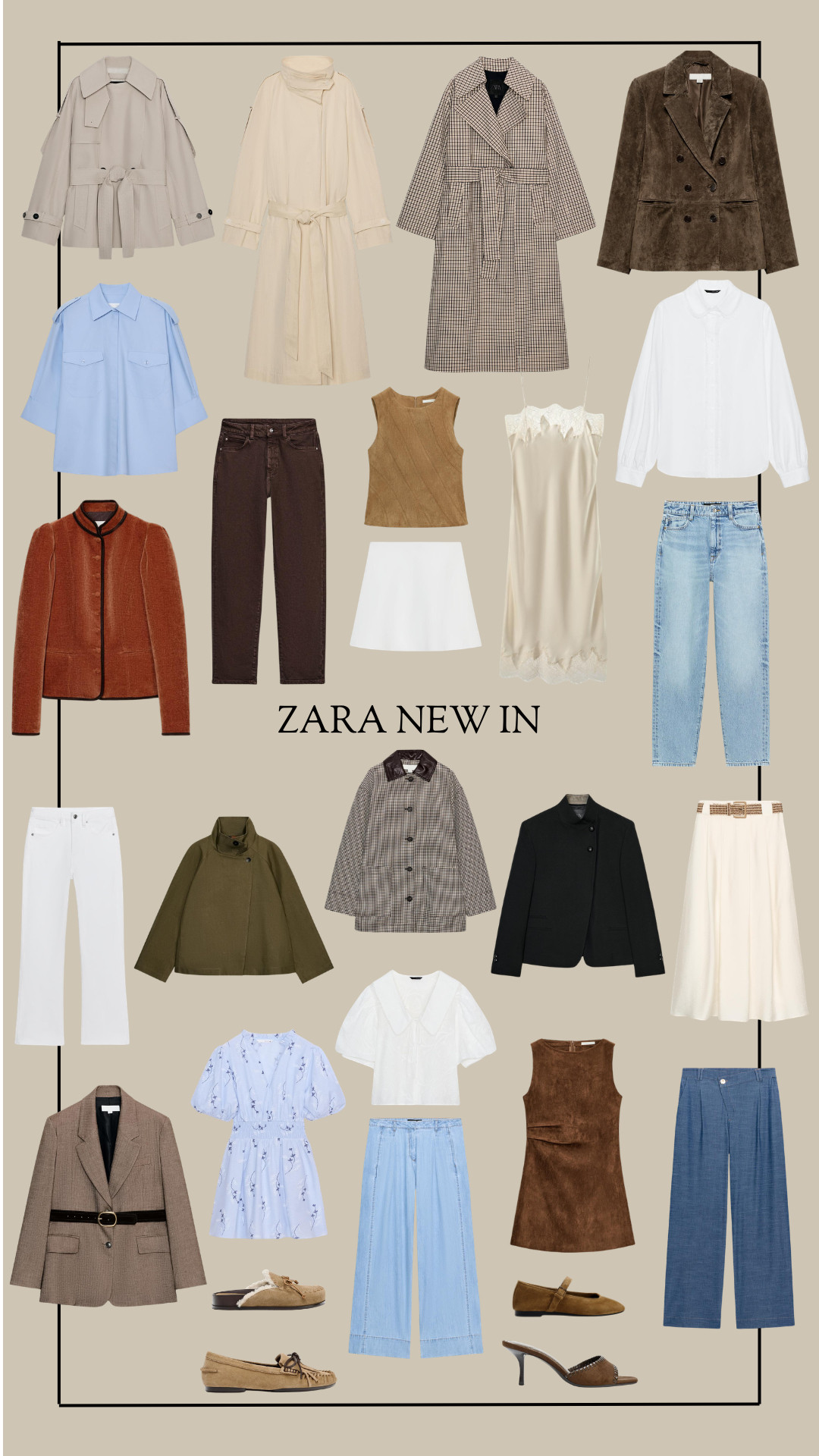 Zara New In Favourites 
Spring Dressing, Trench Coat, Suede Jacket, Denim Jeans, White Shirt, Summer Dress, Spring Outfit Inspo 

 #LTKspring #LTKworkwear #LTKdresses