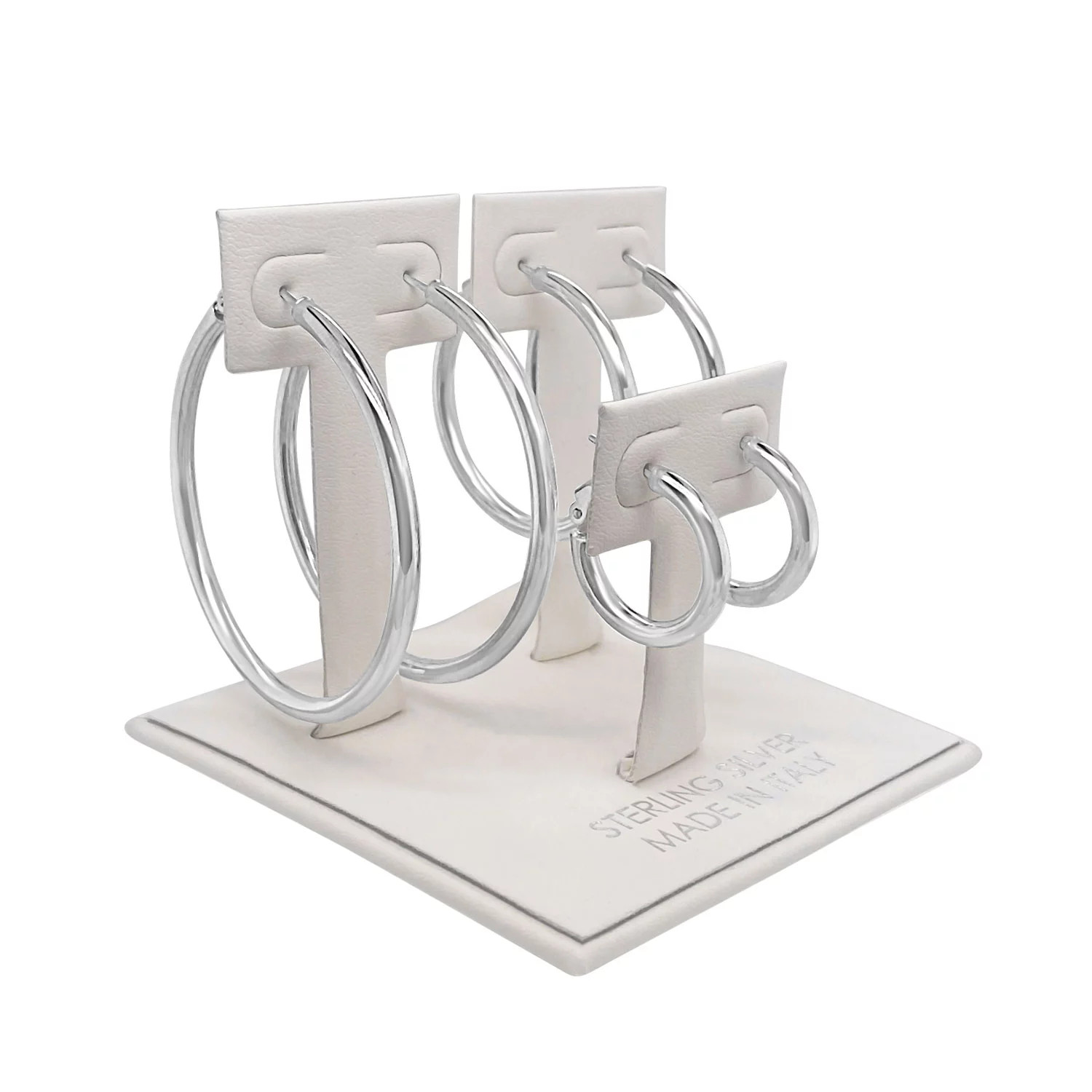 Italian Sterling Silver Polished Hoop Earring Set | Sam's Club