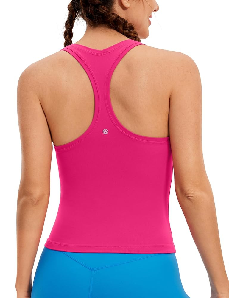 CRZ YOGA Butterluxe Racerback Workout Tank Tops for Women Tight Sleeveless Camisole Gym Athletic ... | Amazon (US)